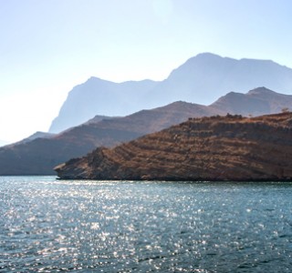 Oman Khasab Dhow Cruise Tour in the mountain range