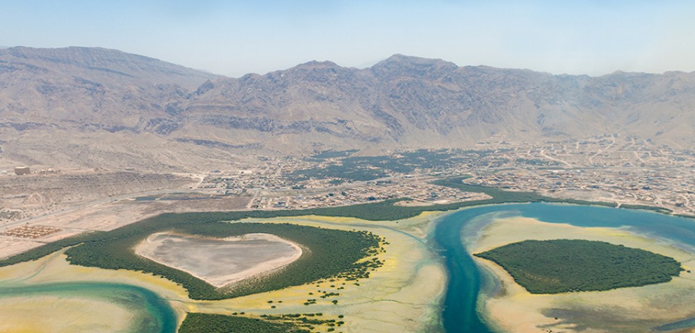 Ras Al Khaimah City Tour Combo Deals night view of tall buildings and mountains