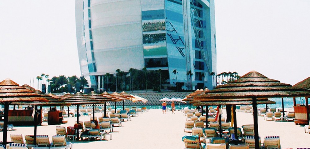 Luxury Tours Burj Al Arab Dubai in the blue sky background