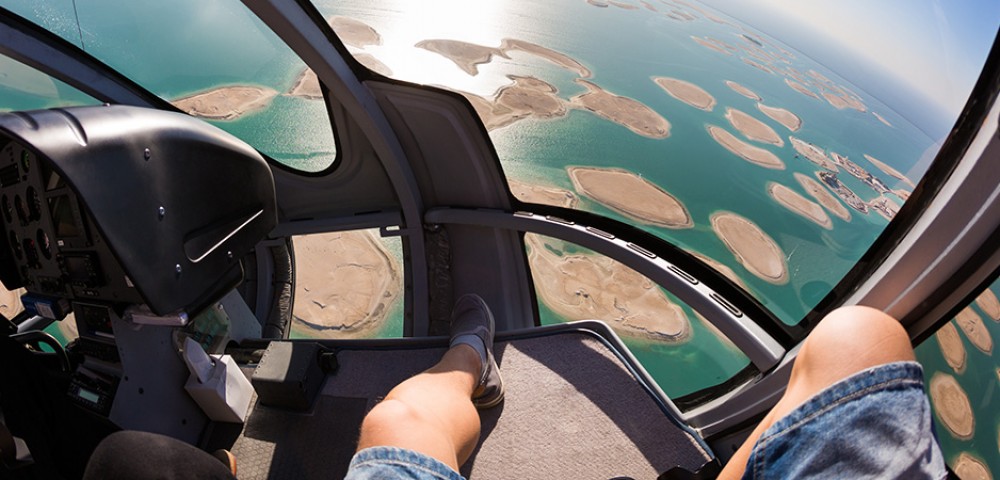 Skydiving Dubai man in the air