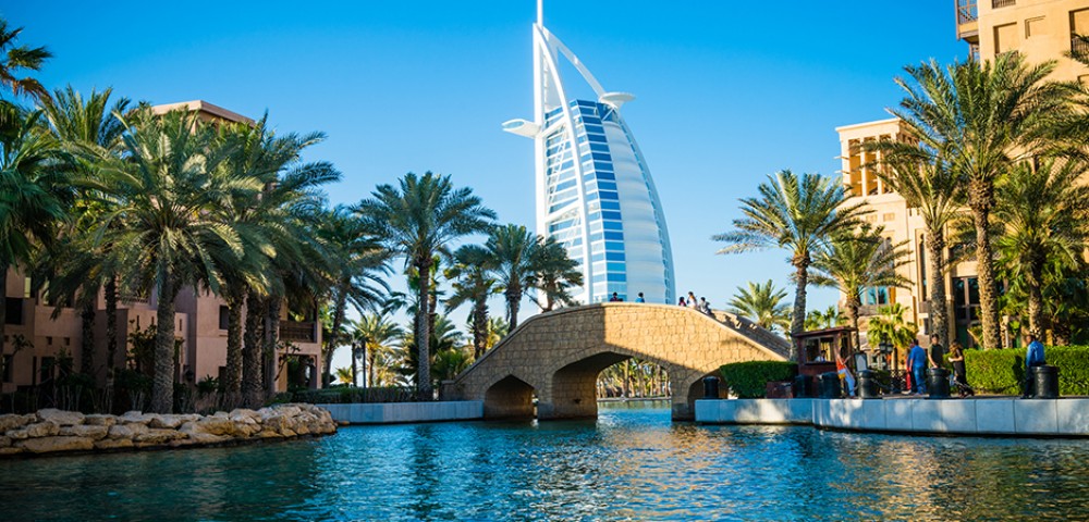 Luxury Tours Burj Al Arab Dubai in the blue sky background