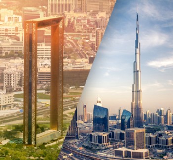 Dubai Sightseeing City Tour Dubai Frame and Burj Khalifa in the day light