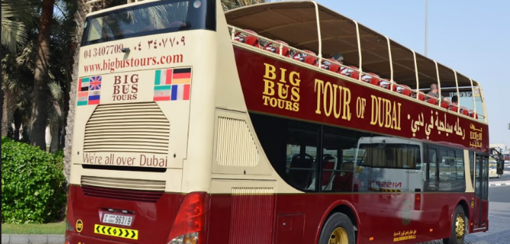 Desert Safari and Big Bus Sight Seeing Combo Deals Big Bus and 4*4 Vehicle in the desert