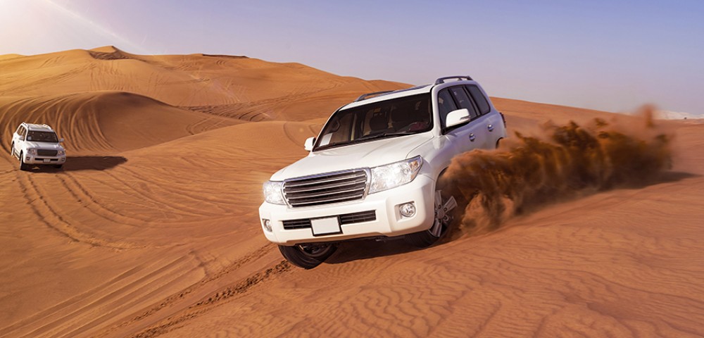 Desert Safari and Dhow Cruise Dinner Marina Combo Deals Dune bashing and dhow with lights