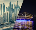 Dubai City Sightseeing Tour Combo amazing skyline and Cruise Combo Deals dhow at night